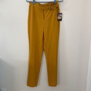🆕 BEBOP MUSTARD TEXTURED WOVEN SOLID TROUSER PAPER PANTS SIZE M
